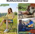 16" 350lbs Foldable Portable Camping Stool Heavy Duty for Adults, Lightweight Travel Stool with Carry Bag, Black