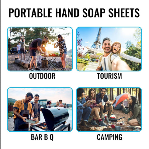 Freshfolds 1 (50 Box Sheets) Portable Eco Friendly Hand Paper Soap for Traveling, Camping, Hiking, School, Outdoor