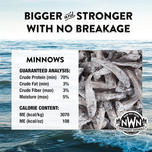 Northwest Naturals Raw Rewards Freeze-Dried Minnow Treats for Dogs and Cats, 1 Oz (Pack of 3)