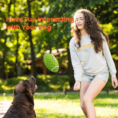Rugby Squeaky Dog Toys for Aggressive Chewers, Durable Indestructible Football Chew Toys for Medium Large Breeds