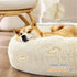 Bedsure Calming Dog Bed for Medium Dogs, Donut Washable Pet Bed, Anti-Slip Round Fluffy Faux Fur, Oat Milk