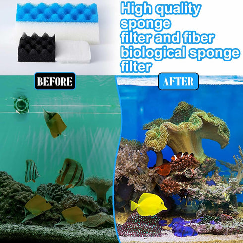 24 406/407 Set, 406/407) Threlaco Pcs Compatible with Fluval Aquarium Filters Sponge Including Foam Pad, Water