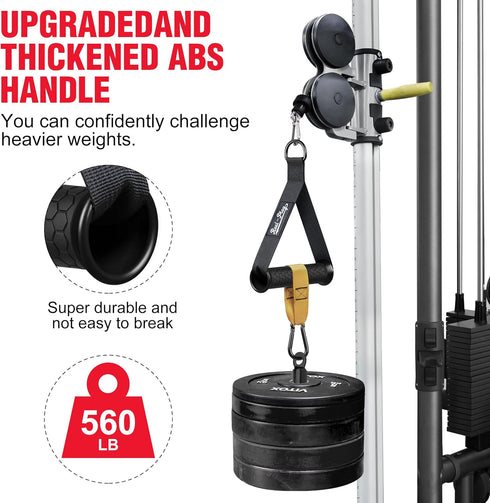 Gym Exercise Handles, Replacement Fitness Equipment for Strength Trainer, Cable Machine and Resistance Band Handles, Home Gym Add On Equipment by ROEL-PLAY