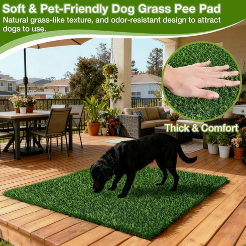 TOOKOO 2 Pack 31.5"x39.4" Fake Grass Pee Pad for Dogs Potty Traning - Large Replacement & Realistic Pet Artificial