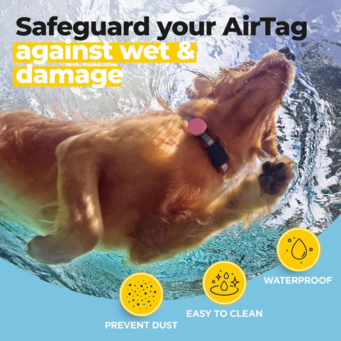 3-Pack AirTag Dog Collar Holder, Soft Silicone Durable Lightweight Tear Resistant Waterproof Airtag Holder