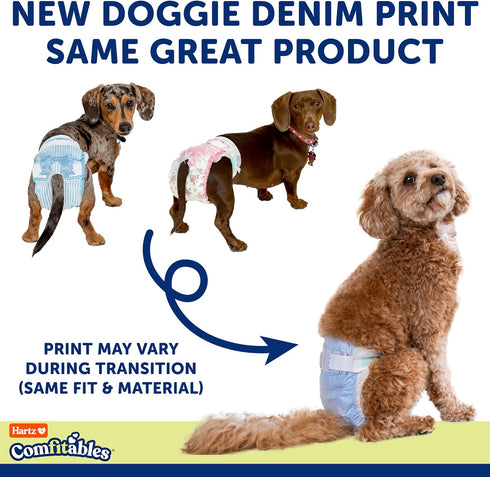 26 Count, Hartz Comfitables Disposable Dog Diapers, Size Large Comfortable & Secure Fit, Easy to Put On, Super