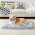 Vonabem Large Dog Bed Crate Pad, 36 inch Washable Pet Bed for Large Medium Small Dogs, Deluxe Plush Anti-Slip Mat, Grey