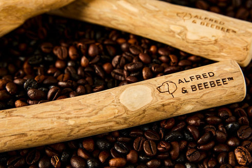Eco-Friendly Coffee Wood Dog Chew Toy Pack - 4 Sustainable Dental Chew Toys