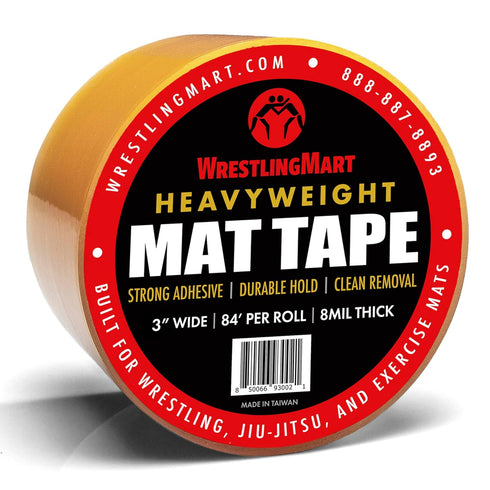 WrestlingMart Heavyweight Wrestling Mat Tape - Durable 3" Wide, 8mil Thick Clear Vinyl