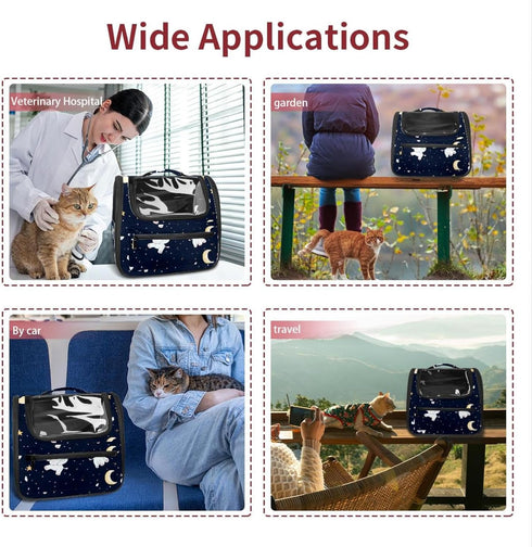 (1) White Baby Elephants Cat Carriers Dog Carrier Pet Carrier with Locking Safety Zippers for Cats, Kitties, Puppies