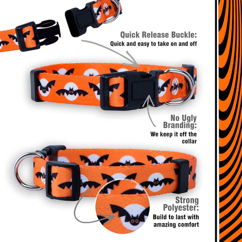 Native Pup Halloween Dog Collar, Spooky Fall Themed Horror Costume Collars for Small, Medium, Large Breeds (Medium,