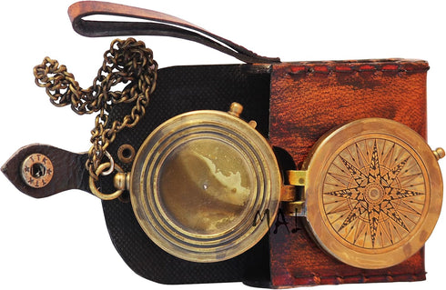 MAI Pocket Compass for Hiking, Antique "So You Can Always Find Your Way Back Home" Engraved