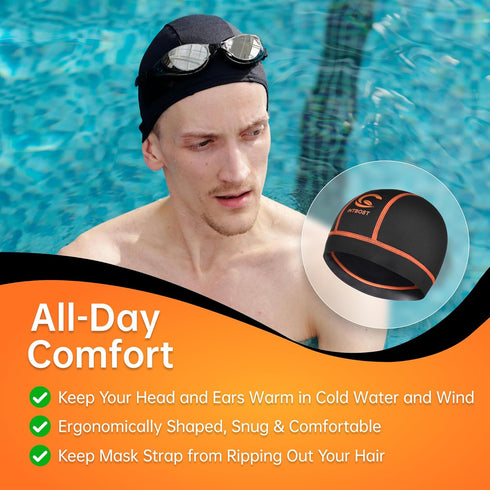 Intbost 3mm Swimming Diving Hood Neoprene Wetsuit Beanie Winter Hat for Men Women Keep Warm Stretchy Wetsuit Cap