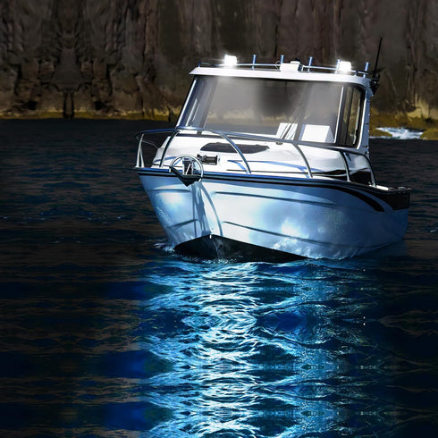 2PCS 4 Inch Sailboat Nilight Marine LED Light Pods Navigation Lights White Spot Flood Combo Ponton Boat Deck Dock