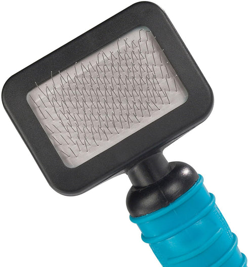 Master Grooming Tools Ergonomic Slicker Brushes for Dogs - Extra Small, 2¾" x 2", Teal/Black