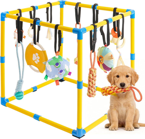 Grevigily Puppy Play Gym for Small Dogs, 23.6"x 23.6" Large Indoor Dog Jungle