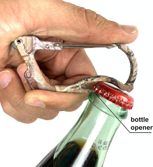 Firebiner 6-in-1 Fire-Starting Carabiner, EDC Emergency Multitool with Keychain and Utility Blade