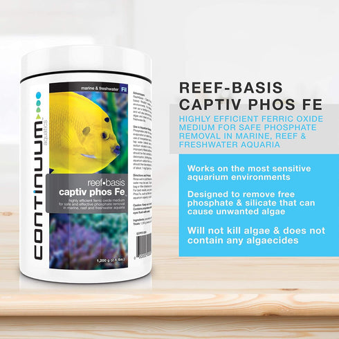 Continuum Aquatics 300-g Reef-Basis Captiv Phos Fe - Ferric Oxide Filtration Media for Phosphate Removal