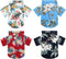 4 Pieces Pet Summer T-Shirts, Hawaii Style Floral Dog Shirt Hawaiian Printed Breathable Cool Clothes for Small Puppy