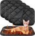 4 Pack Self Heating Cat Pad, Self Warming Dog Mat Reflects Body Heat, Washable Thermal Pet Pad (Black, 16 x 20 Inch)