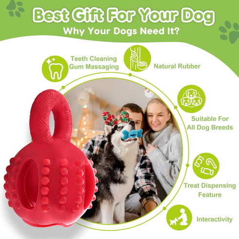 Dog Chew Toys, Set of 3 Treat Dispensing Interactive Toys for Boredom, Fun-Filled Treat Dispenser