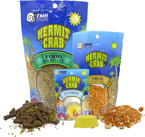 Needzo Hermit Crab Food, Treat and Calcium Block Set, Keep Your Pet