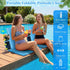 esgwork 2 Pack Portable Poolside Chairs, Foldable Legless Beach Chairs for Adults with Cup Pocket, Lightweight Ground