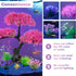 Ameliade Pink Cherry Blossom Tree & Grass Aquarium Decor Set, Artificial Plastic Plants for Goldfish Betta Fish Tank