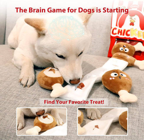 Gigwi Interactive Dog Puzzle Toys, 4 Packs Crinkle Squeaky Toys for Boredom and Stimulating for Small, Medium, Large