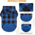 KOOLTAIL Plaid Dog Hoodie Pet Sweater with Hat and Pocket for Small Medium Large Dogs, Soft Winter Coat, Blue M