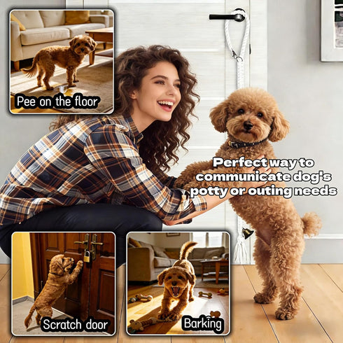 6 Dog Doorbell for Potty Training with Extra Loud Bells - Handmade Cotton Rope Adjustable Hanging Pet Bell