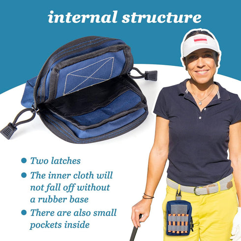 Golf Balls Bag, Molle Golf Tees Holder Pouch for Golf Rangefinder Storage, Zipper Golf Accessories Bag