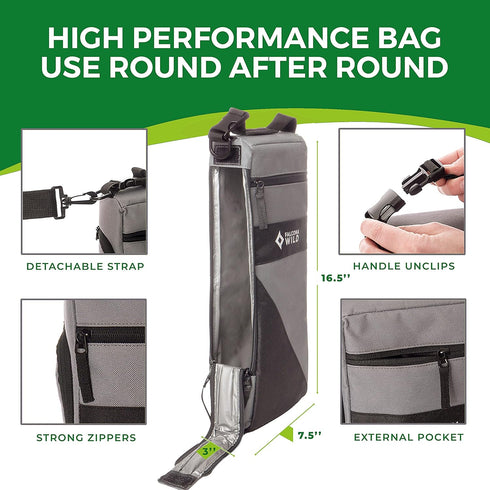 Golf Cooler Bag with 2 Ice Packs - Insulated Sleeve Holds 6 Beer Cans or 2 Wine Bottles, Fits in Golf Bags