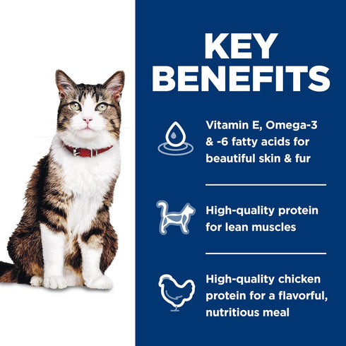 Hill's Science Diet Hairball Control, Adult 1-6, Dry Cat Food, Chicken Recipe, 7 lb Bag
