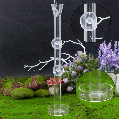 SUPERFINDINGS Clear Glass Fish Shrimp Feeding Tube and Dish Set with 11.81 Inch Acrylic Coral Feeder Pipette for