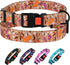Nylon Dog Collar, Floral Pattern, Toffee, 10-13 inch