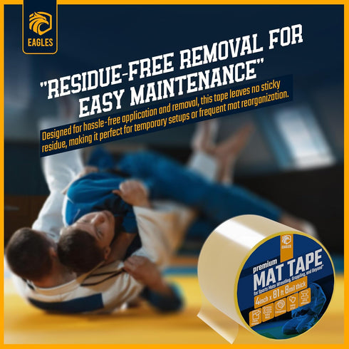 3 4 Inch, 1, 2 3 Pack MMA (2, 4 Inch) Clear Mat Tape or or Mat Tape for Wrestling Grappling Gymnastics Jiu Jitsu Floor