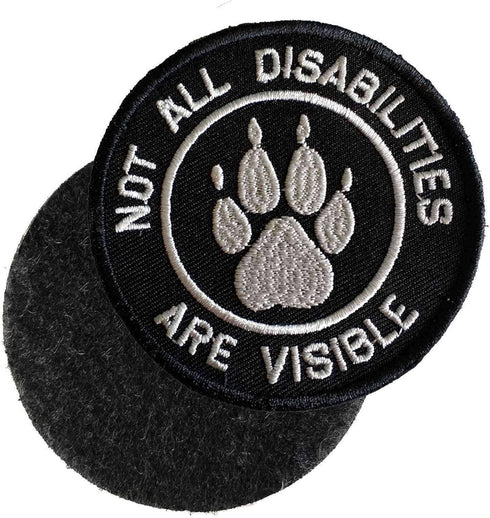 Service Dog Patch, "Not All Disabilities are Visible" Embroidery for Harness Vest