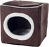 Cat House - Indoor Bed with Removable Foam Cushion, Dark Brown, 13x13.5x12"