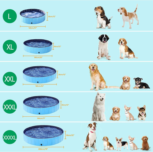 Yaheetech Foldable Dog Pool, 63 x 12 Inches, Portable Hard Plastic Pet Swimming Pool for Indoor/Outdoor