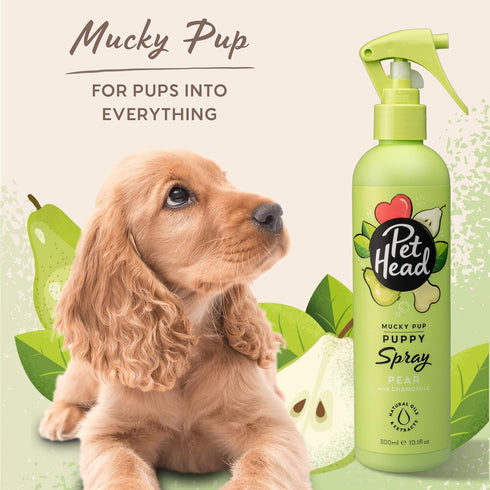 PET Head Mucky Pup Grooming Spray for Puppies, 10.1 fl. oz. Pear Scent, Gentle Formula for Dogs Over 8 Weeks