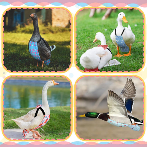 6 DoubleFill Pcs Chicken Diapers for Indoor Chickens Reusable Washable Duck Diapers with Bowtie Adjustable Ducklings