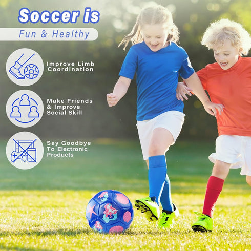 Size 3 Soccer Ball Glitter, Girls Soccer Ball Size 3, Beginners Sports Ball for Outdoors Recreation, Christmas Gifts