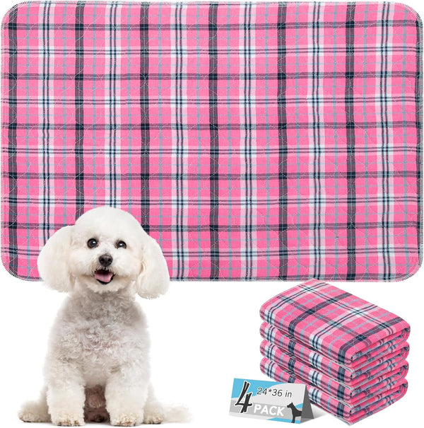 Washable Pee Pads for Dogs - 24x36 4PCS, Whelping Pad for Puppy
