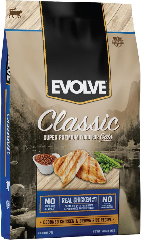 Evolve Classic Deboned Chicken and Brown Rice Recipe Cat Food, 15 lb