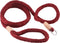 Alvalley Nylon Slip Leashes with Braided Leather - Adjustable Pet Lead for Dogs - Soft, Smooth Leash for Training & Walking - Durable, Strong Rope (Burgundy, 6ft Long, 13mm Thick)