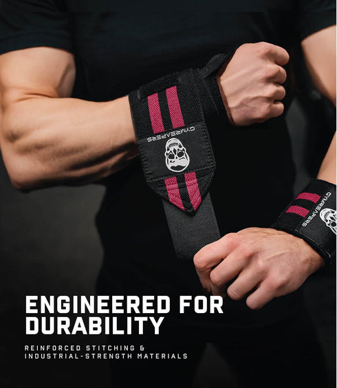 Gymreapers Weightlifting Wrist Wraps, 18" Professional Quality Support for Powerlifting & Strength Training