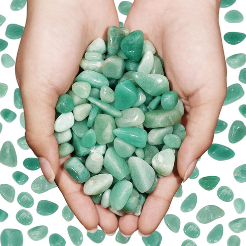 Green Aventurine Crystal Chips 1lb - 500+ Pcs Natural Tumbled Stones for Healing Crystals & Fish Tank Rocks
