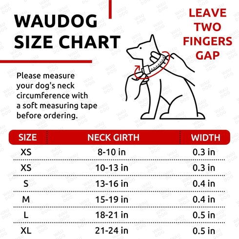 WAUDOG Ultra Soft Rolled Leather Dog Collar - Padded Collars for Small, Medium, Large Dogs - Male and Female