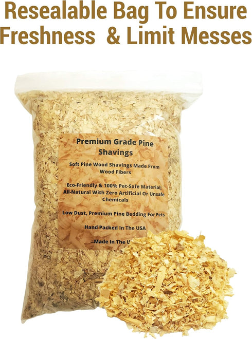 (4 Premium Pine Bedding | Dust Free, Soft Shavings | All Natural | Chicken Coops | Animal Bedding | Small Animals |